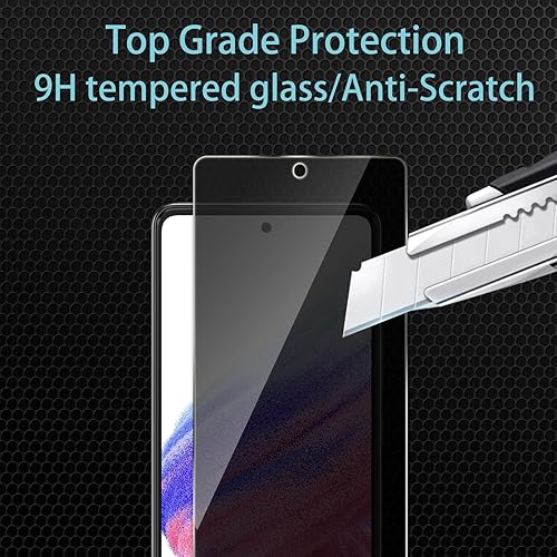 Miniatura 5 de CHRINECY Paquete de 4 protectores de pantalla de privacidad compatibles con Samsung Galaxy A53 con 2 protectores de lente de cámara, dureza 9H,