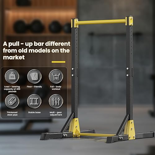 Miniatura 4 de Estación de barra de dominadas de torre eléctrica, estación de dominadas portátil ajustable en altura, estación de inmersión para gimnasio en casa,