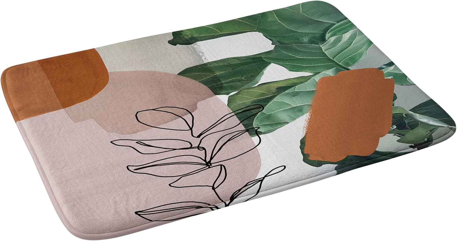 Society6 Bath Mat - Bathroom Decor by Gale Switzer - Non-Slip Memory Foam Bathroom Rugs, Soft Microfiber, Machine Washable, 17" x 24", Havana Jungle