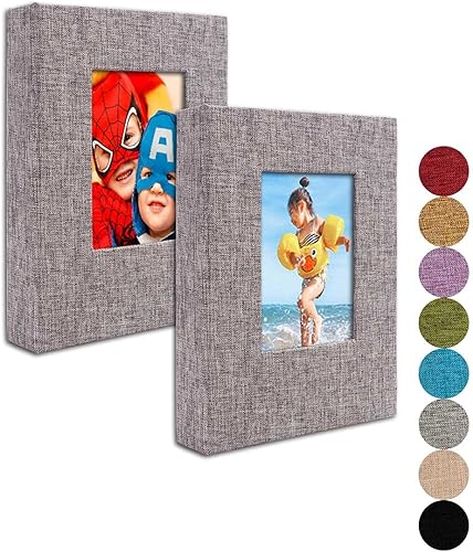 Álbum de fotos pequeño de 5 x 7 pulgadas, paquete de 2 unidades, cada una de 26 páginas transparentes con capacidad para 52 imágenes. Álbum de fotos