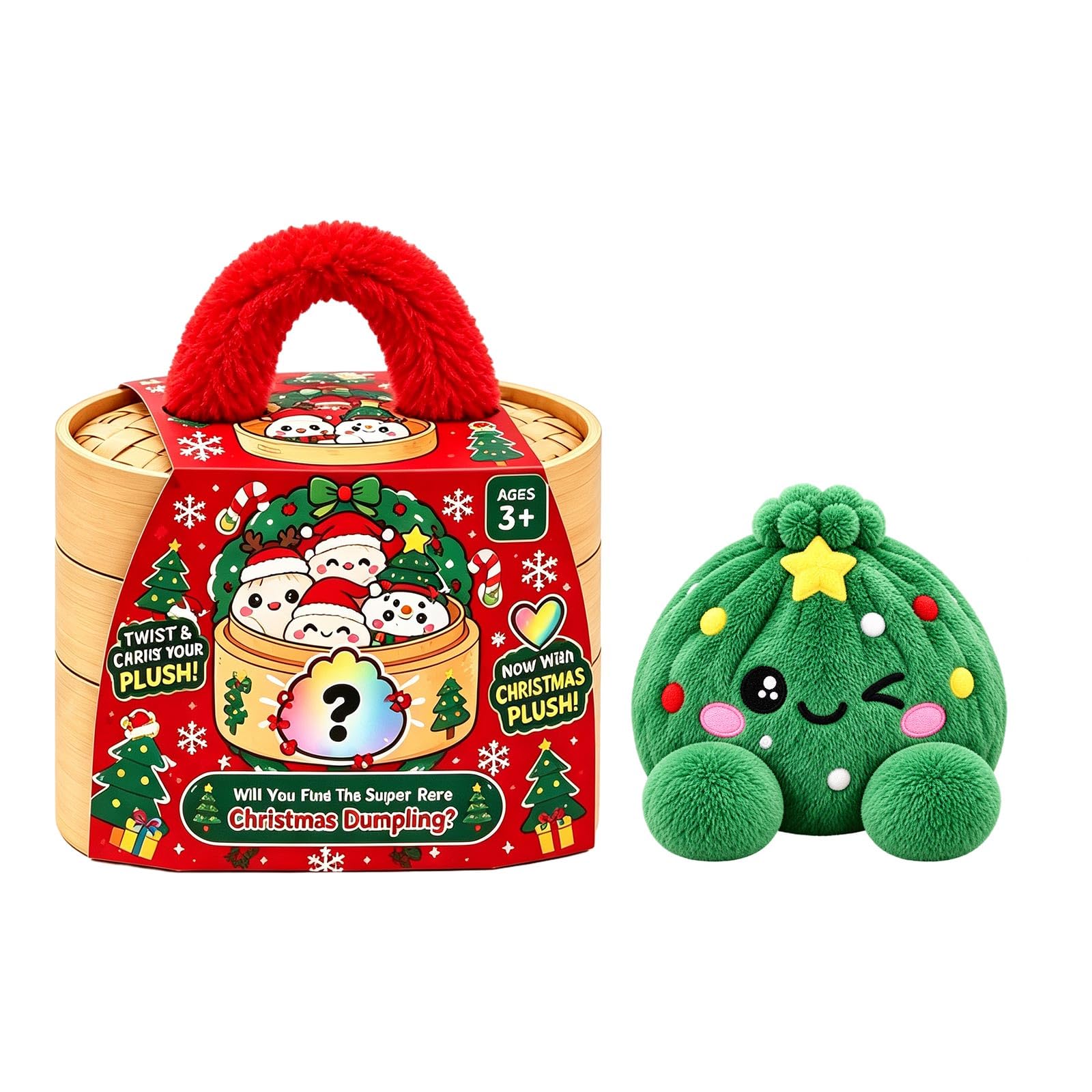 Christmas Plush Dumpling Pillow, Mystery Dumpling Plush Doll in Box A09 G