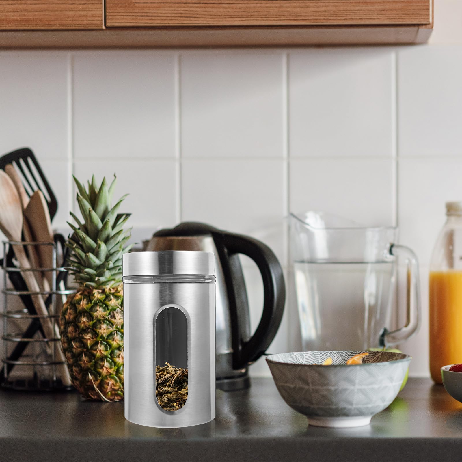 Barattolo di Conservazione Ermetico per Caffè, Vetro e Acciaio Inox