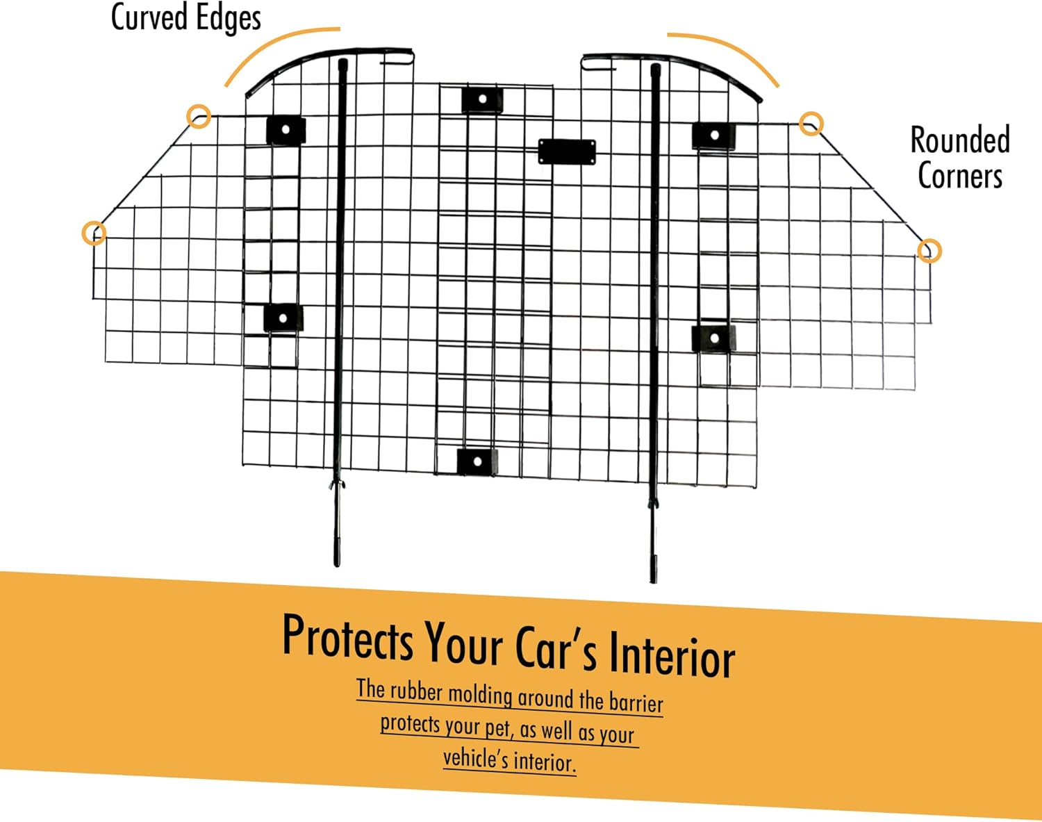 Adjustable Car Pet Safe Barrier for SUVs, Cars, Vehicles and Trucks Cargo Area, Black