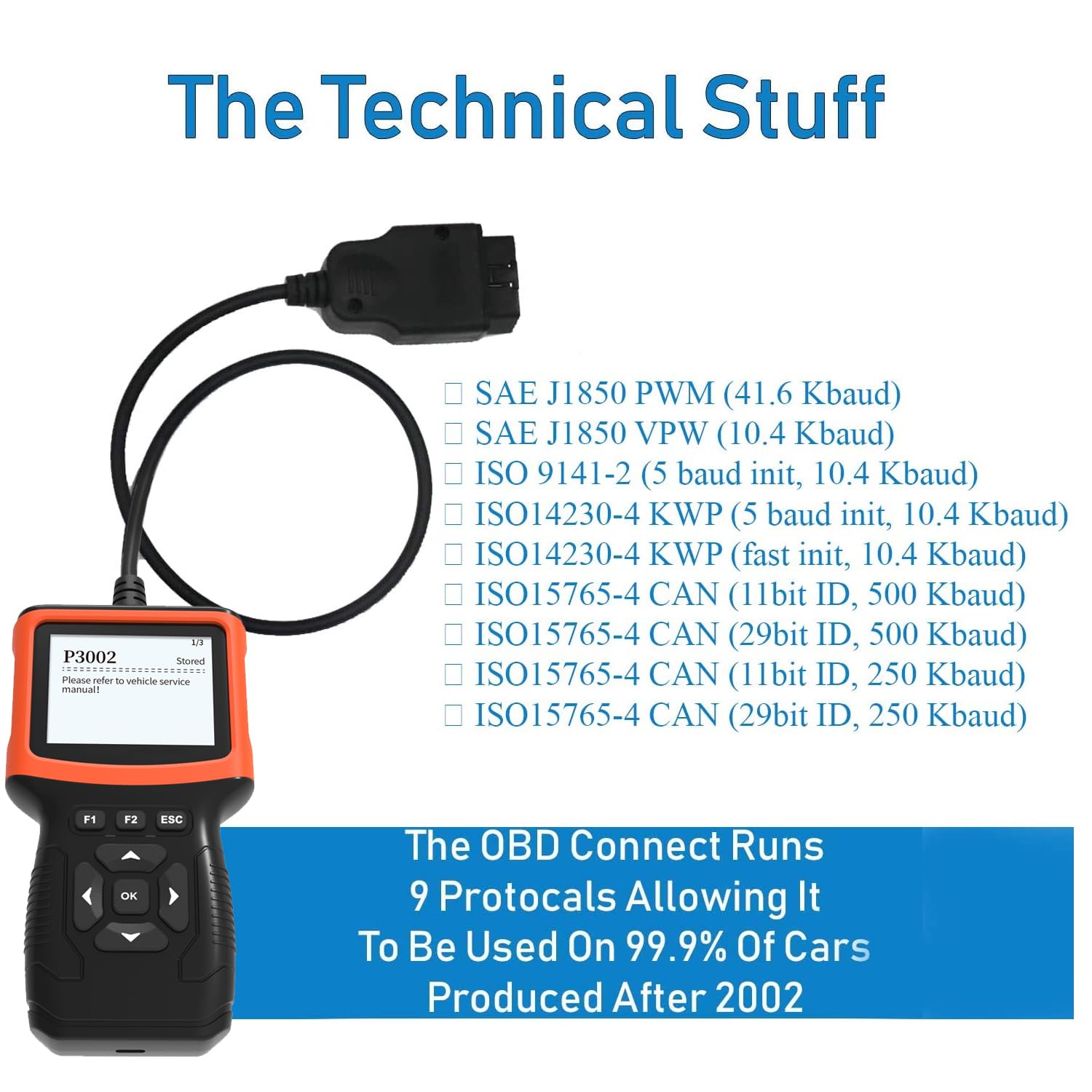 M301 - Scanner diagnostico professionale OBDII OBD2 per auto, lettura e cancellazione dei codici di errore del motore, monitora i dati in tempo reale, rileva problemi del veicolo e