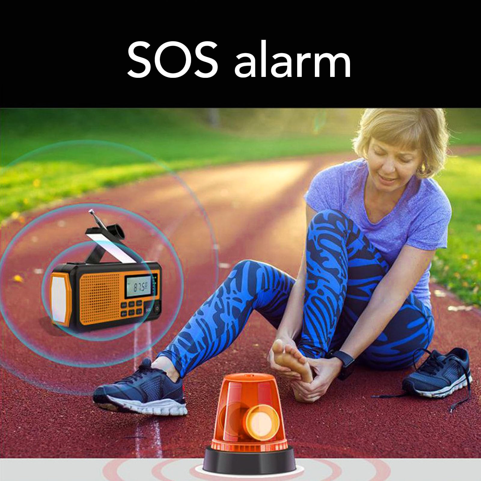 Bewinner Radio Awaryjne z korbą ręczną, ładowanie Słoneczne USB, AM FMSW Noaa Weather Radio, SOS Alarm, Latarnia 400LM na Kemping na świeżym Powietrzu, Przetrwanie, Przerwy w Dostawie