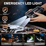 X02 3000A Démarreur de saut de voiture, le pack de batterie de démarrage de Jump pour 9.0L Gaz et 7.0L Diesel, 12V Boîte de saut portable avec USB Sortie, sac de rangement, LED Lampe de poche