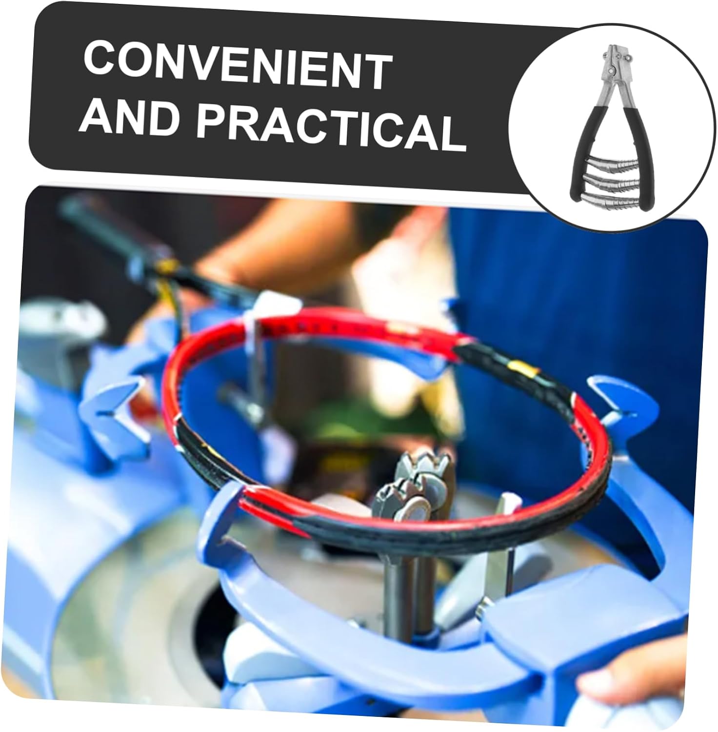 Dual-Sport Stringing Machine Clamp Badminton Tennis Racket Stringing Aid Tension Control Compact Design for Easy Storage