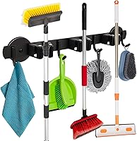 Vista 15 de MUTUACTOR Soporte magnético para escoba resistente, soporte magnético de 12 libras para escoba y trapeador con pinzas de utilidad, 2 soportes