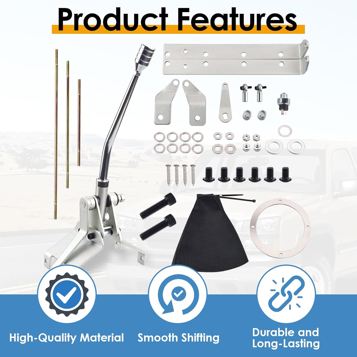Transmission Shifter Set Turbo 350 Automatic Shifter Kit with 12" Stick, Fit for GM Turbo 350 TH350, Replace HRC12-940