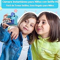 Vista 3 de Cámara para Niños con Impresión Instantánea, Regalos de Navidad y Cumpleaños para Niñas y Niños de 3-12 Años, Cámaras de Video Digitales FHD Selfie