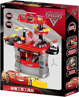 مجموعة لعب EODS008-912 بتصميم محطة عمل جراج السيارات للأطفال للعب التظاهري بالسيارات الميكانيكية في الأماكن الداخلية والخارجية من ديزني، متعددة الألوان