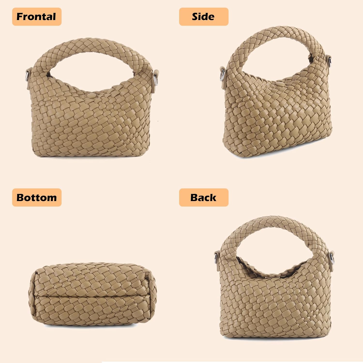 Women's Woven Crossbody Handbag Small Crossbody With Card Holder for Daily Casual Travel - Image 6