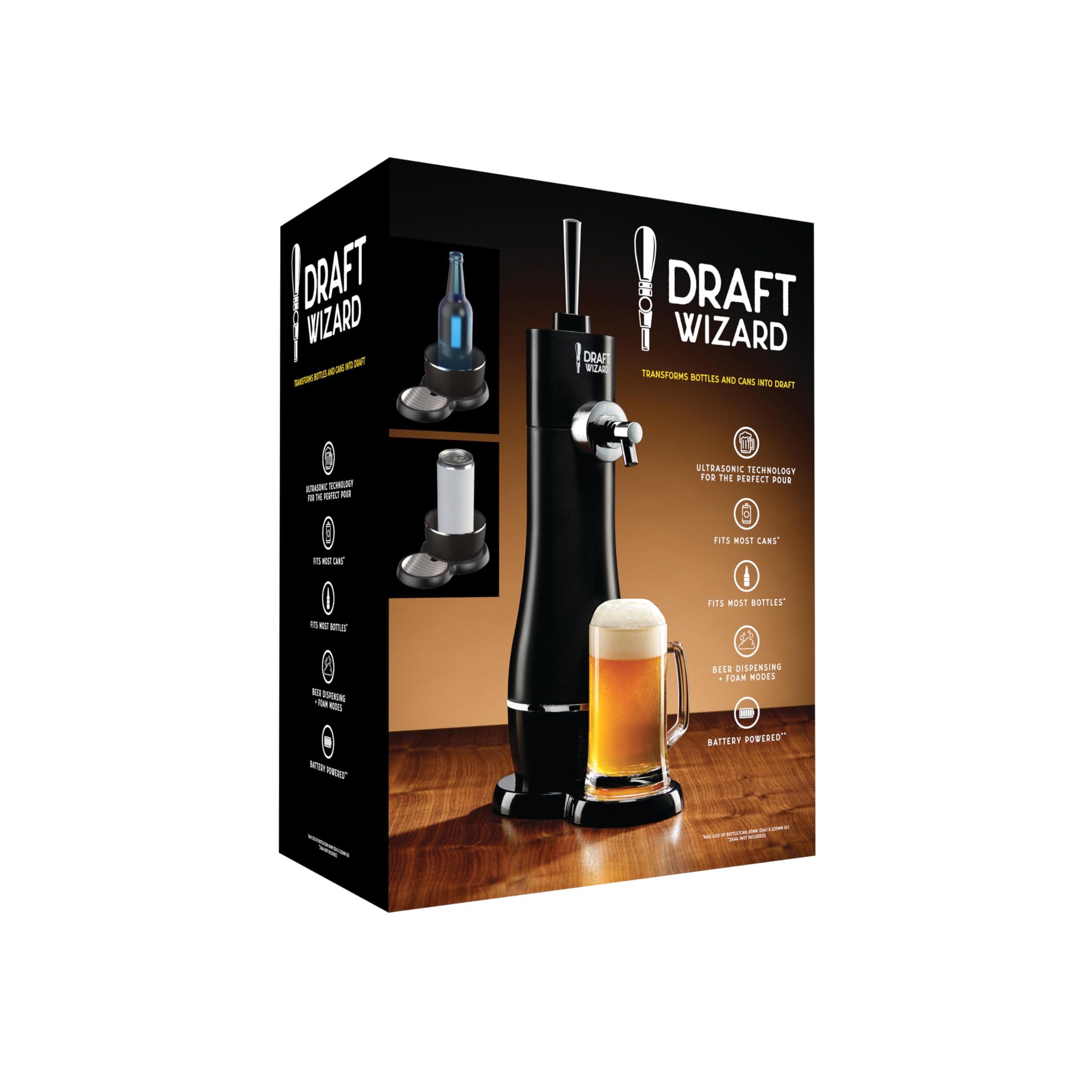 Menkind Draft Wizard Distributeur de Bière à Frothage Ultrasonique pour Maison, Édition Can & Bouteille