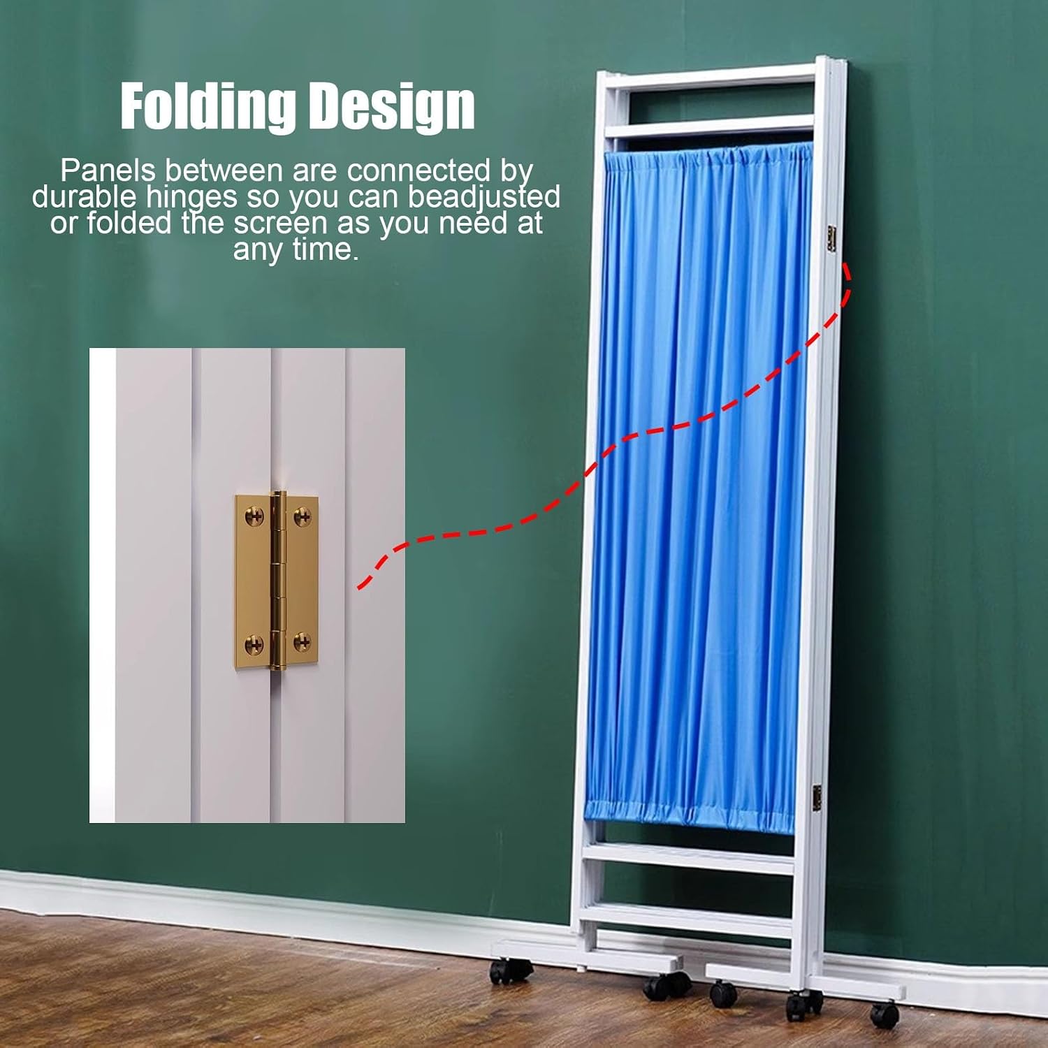 3 4 5 6 Panel Medical Mobile Privacy Screens, Folding Iron Frame Professional Hospital Grade Screen Partitions, Ward/Beauty Salon/Health Museum Standing Door Partition (Size : 3 Panels-W150c