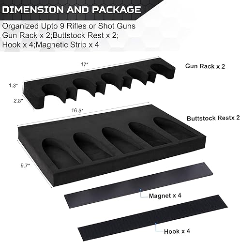Miniatura 2 de OCQOTAT Gun Rack for Gun Storage, Gun Safe Accessory for Shotguns, Gun Holder in Gun Cabinet, Shotgun Rest, Foam Material with Magnetic Strip and