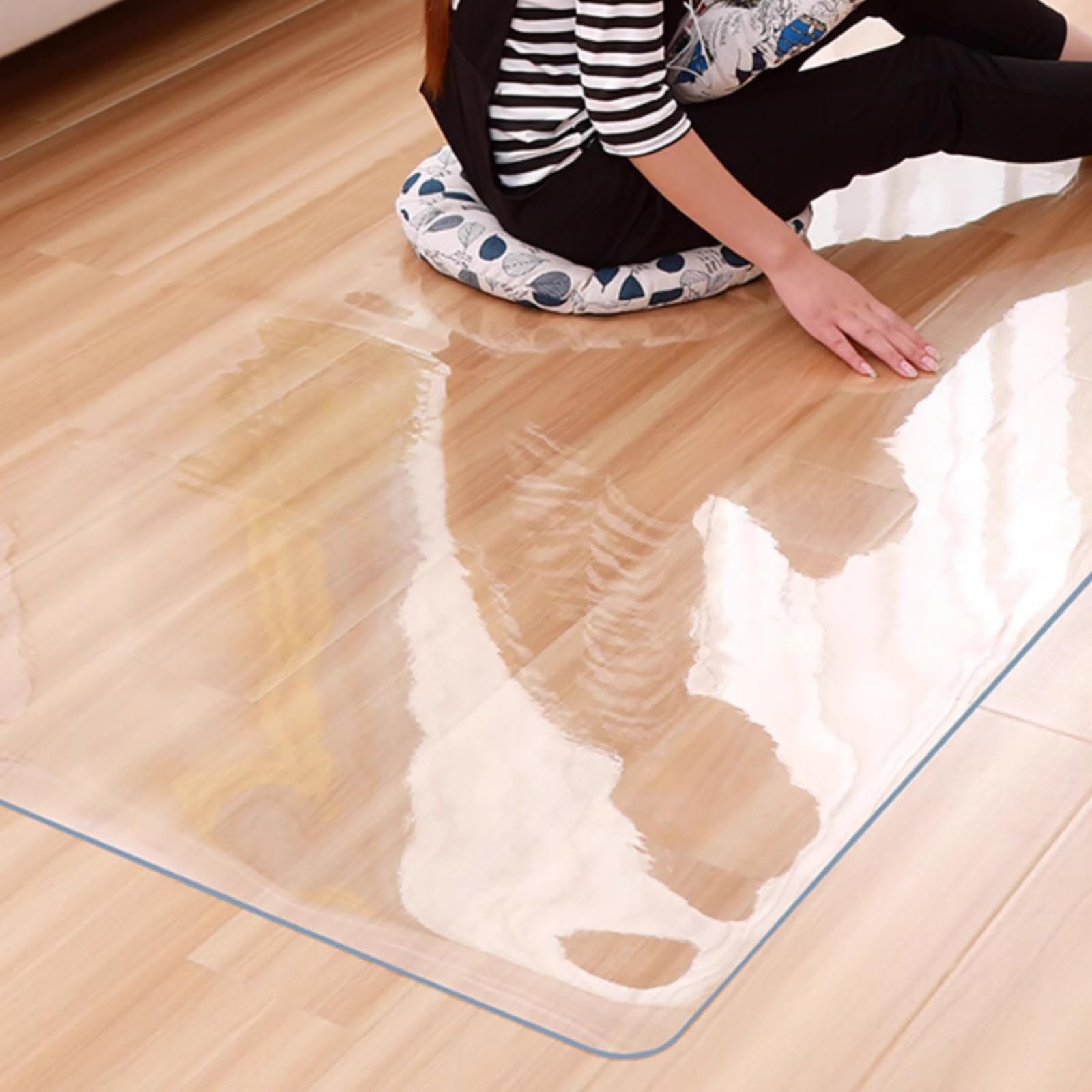 Tapete de PVC transparente para silla de oficina para suelos de madera dura, 15 mm de grosor, antideslizante, tapete de escritorio transparente para alfombra, tapete protector para oficina y hogar,