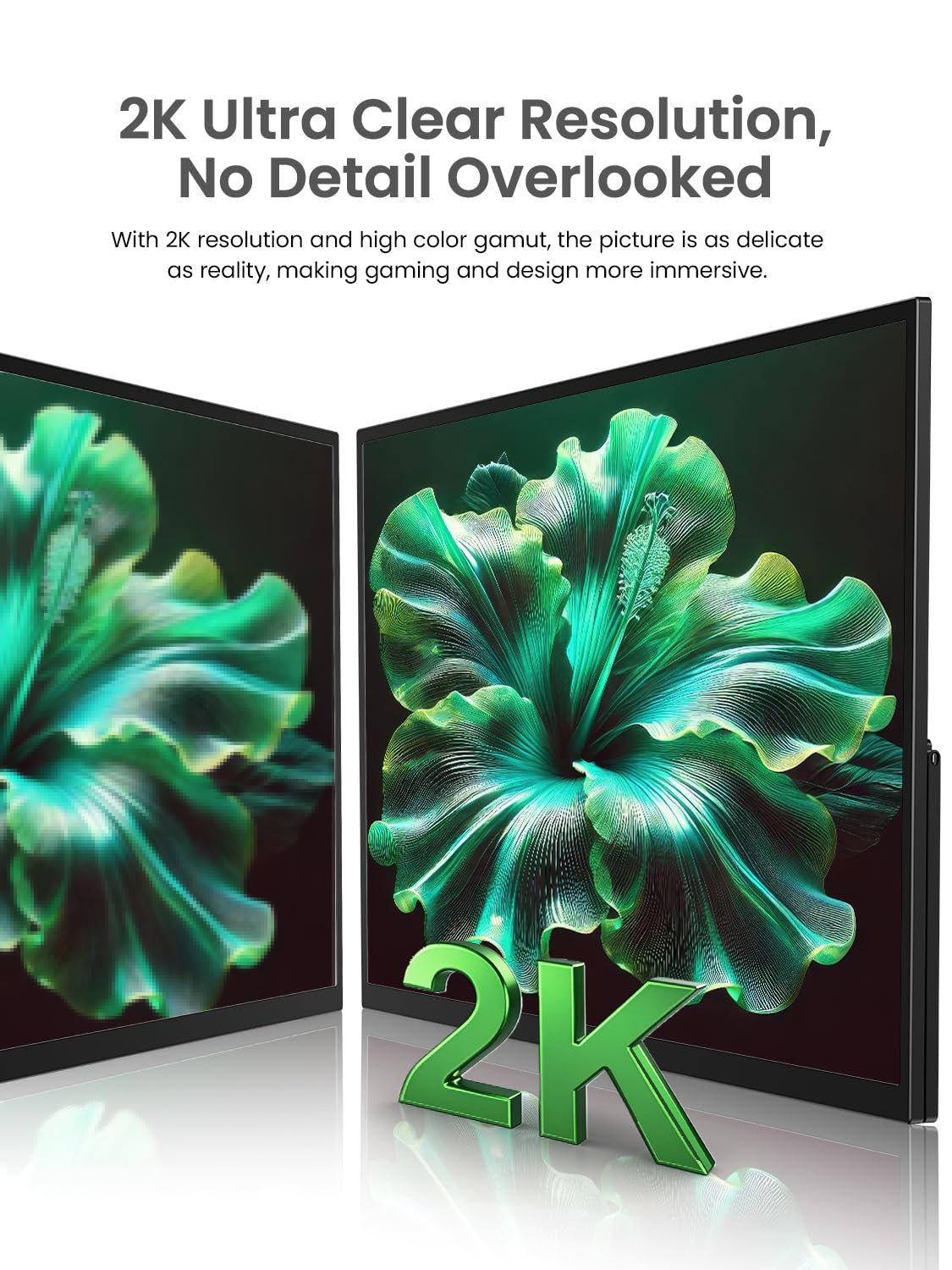 EVICIV Monitor Portatile 24,5 Pollici 2K 165Hz Grande Portable Monitor 2560 * 1440 1500:1 QHD IPS con Supporto/VESA/Mini HDMI/USB-C Schermo da Gioco Eye-Care per PC Laptop Telefono Switch Xbo