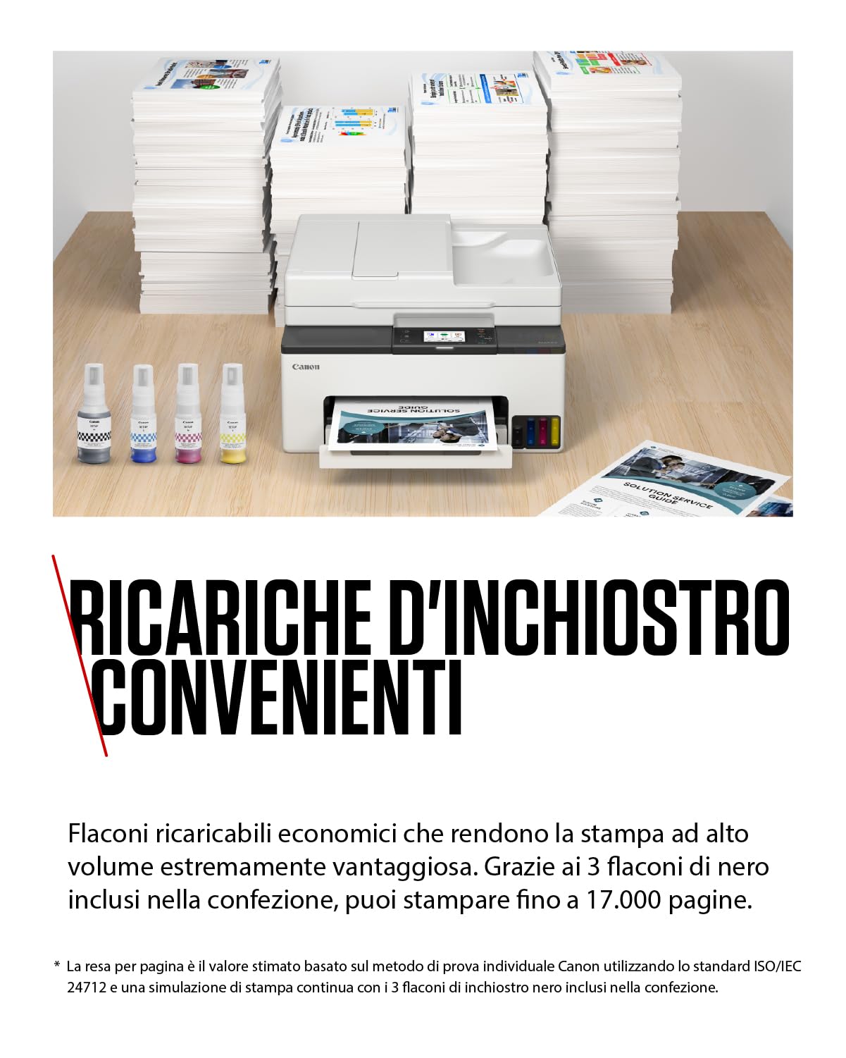 Canon Stampante WiFi per Casa e Ufficio MAXIFY GX2051 - Stampante Multifunzione MegaTank con Scanner, Fax e Fotocopiatrice per Casa | Include 6 flaconi di inchiostro