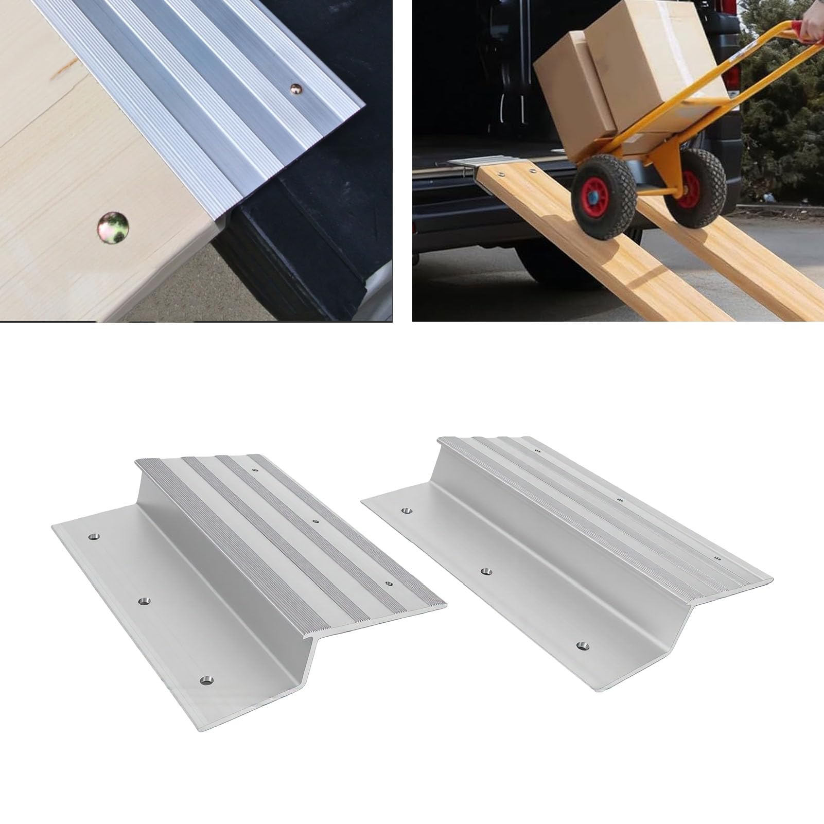 Aluminiowy Zestaw do Rampy 11,25 Cala, 750 Funtów na rampę | Końcówki Rampy Załadunkowej Płyty Rampy dla Przyczep Ciężarowych Motocykle Quady Kosiarki Sprzęt do Trawników