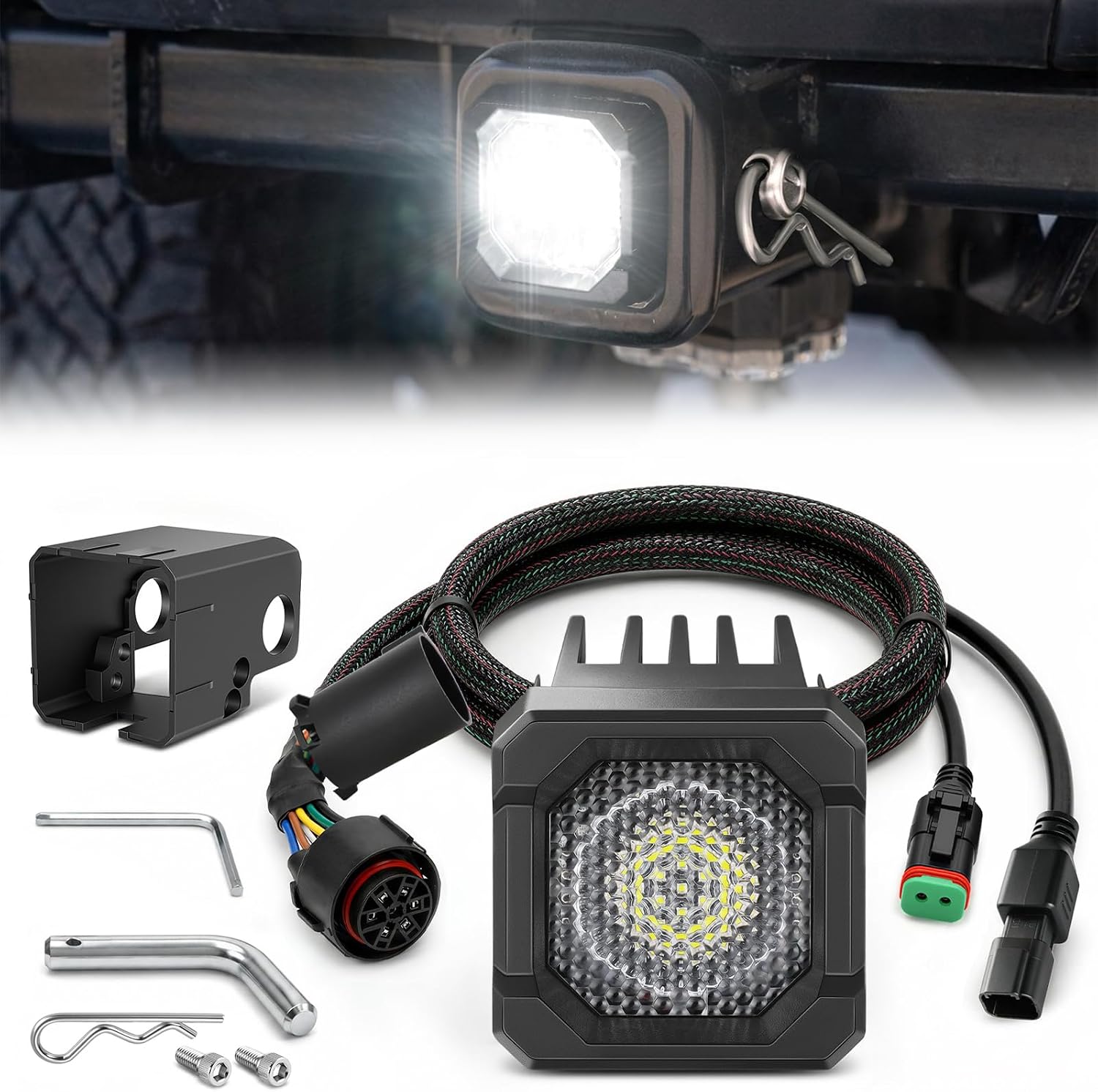 OFFROADTOWN 2 Inch 20W Hitch Mount LED Reverse Light Kit