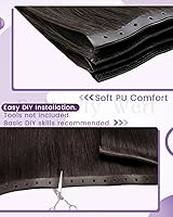 Vista 22 de LaaVoo Extensiones de cabello humano real para coser, extensiones de cabello humano de doble trama, color negro azabache, 18 pulgadas, 3.53 onzas