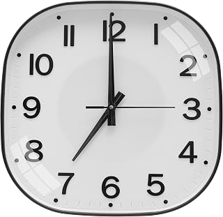 TEKCOOL Plastic Analogue Wall Clock 12" Silent Quartz Decorative Latest Wall Clock Non-Ticking Classic Clock Battery Operated Round Easy to Read for Room/Home/Kitchen/Bedrom/Office/School.White black?