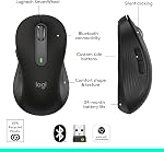 Souris sans fil Logitech Signature M650 L pleine taille - pour grandes mains, batterie de 2 ans, clics silencieux, boutons latéraux personnalisables, Bluetooth, pour PC/Mac/Appareils multiples/Chromebook - Noir