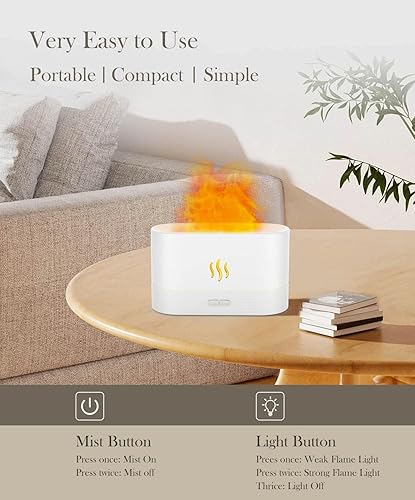 Miniatura 3 de Flame Air Diffuser Humidifier,Upgraded Scent Diffuser for Essential Oils,Ultrasonic Aromatherapy,Fire Mist Humidi with 2 Brightness,Auto-Off