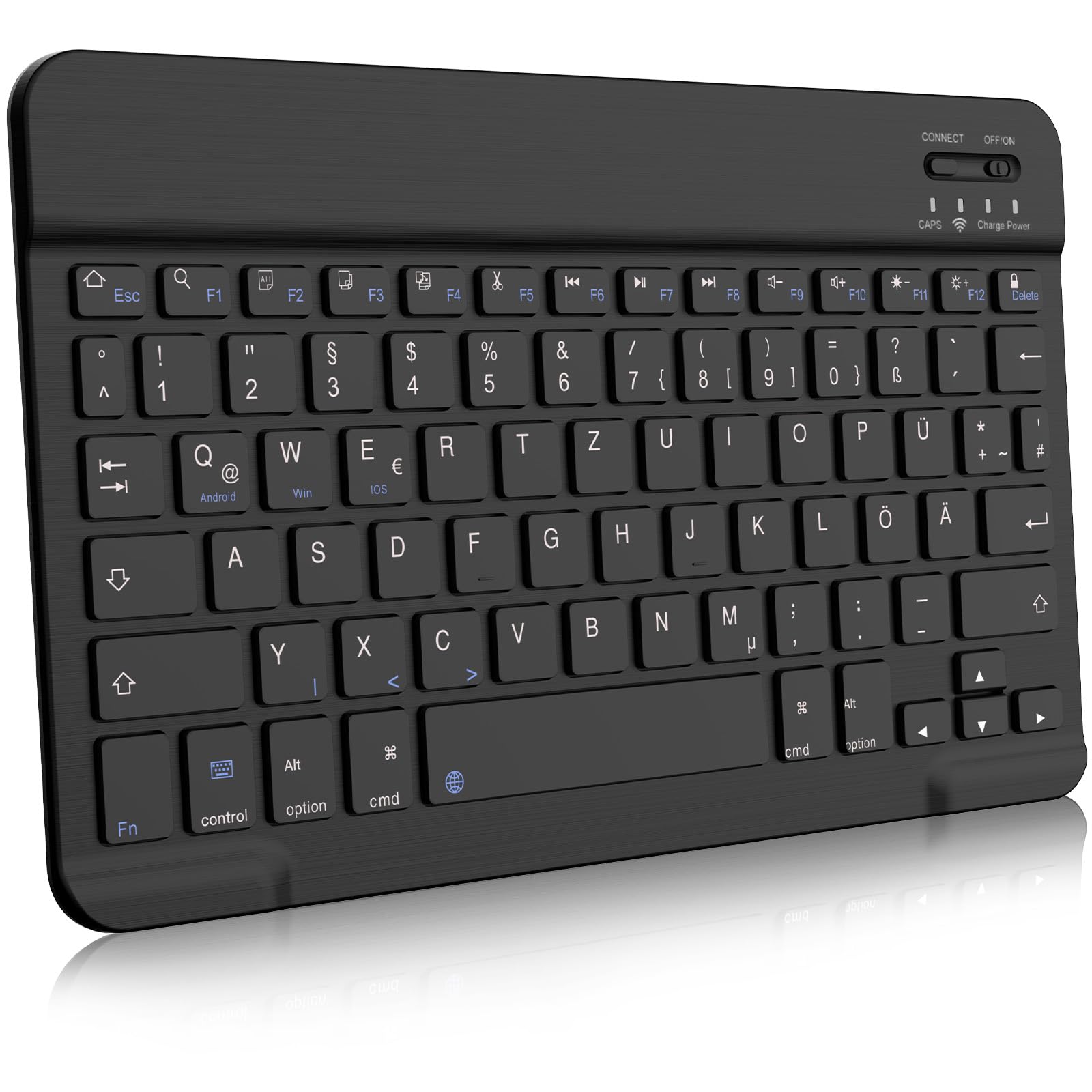 aoub Kabellose Bluetooth Tragbare Tastatur mit deutschem QWERTZ Layout