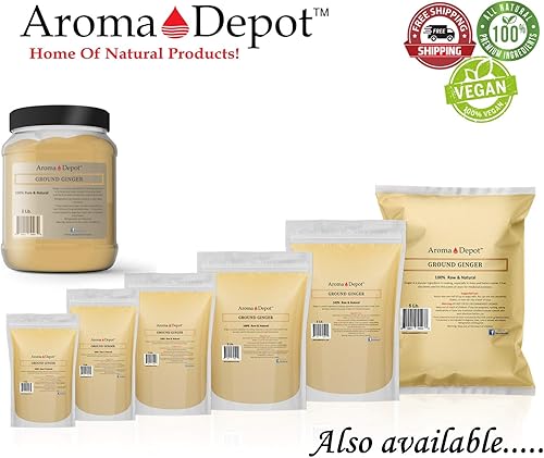 Miniatura 5 de Polvo de raíz de jengibre de 4 onzas (Zingiber officinale Roscoe) natural cruda Keto, vegano, sin OMG, sin gluten y kosher con mezcla con té, jugo o