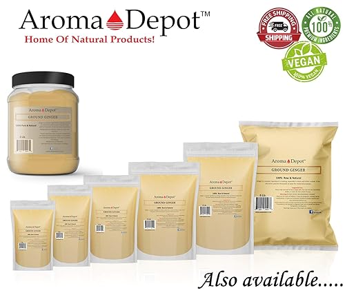 Miniatura 5 de Polvo de raíz de jengibre de 8 onzas (Zingiber officinale Roscoe), todo natural crudo, vegano, sin OMG, sin gluten y kosher con mezcla con té, jugo