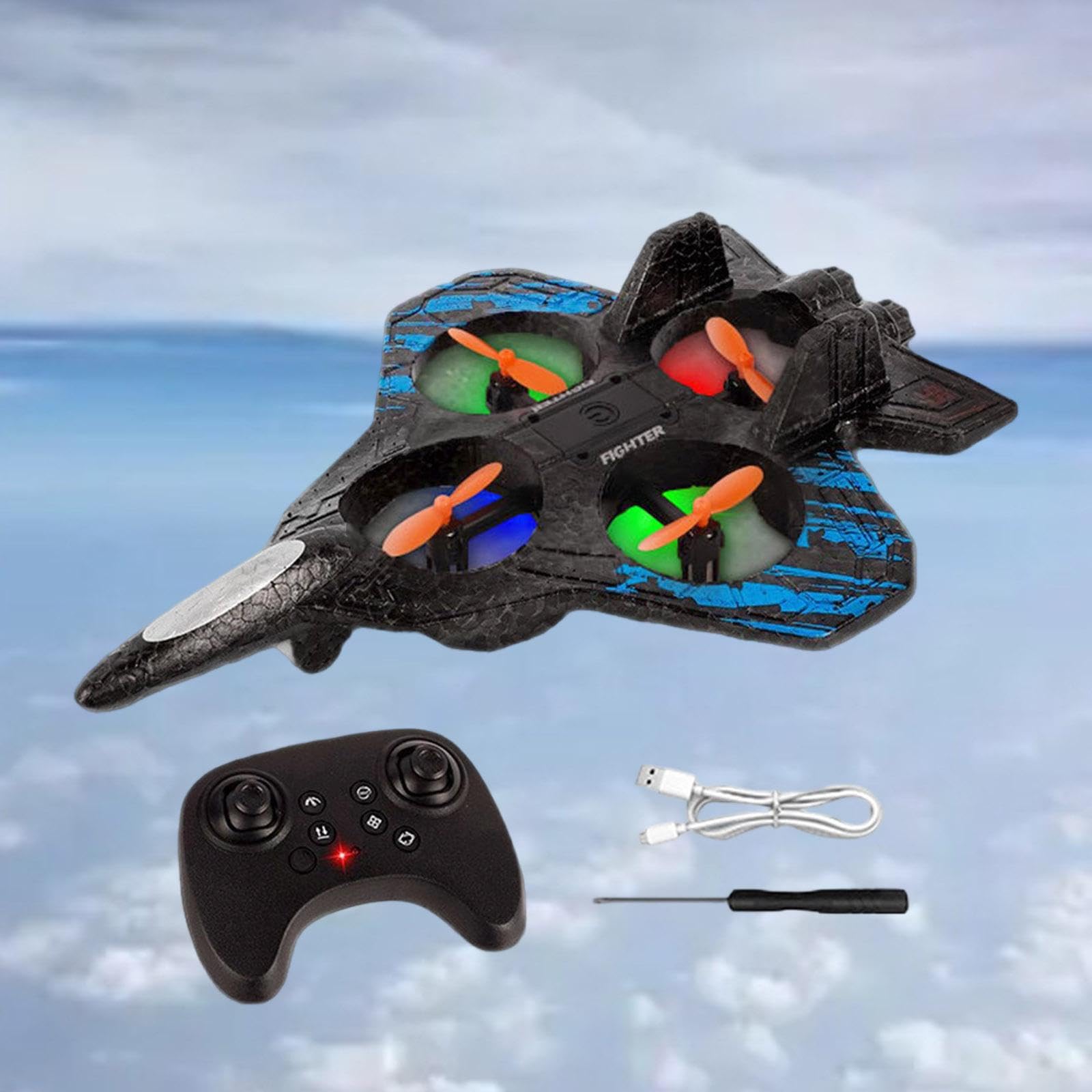 Aereo Telecomandato, Quadricottero, Aereo RC, Facile da Controllare, Volo/Hovering, Acrobazie, Regalo di Compleanno per Ragazzi