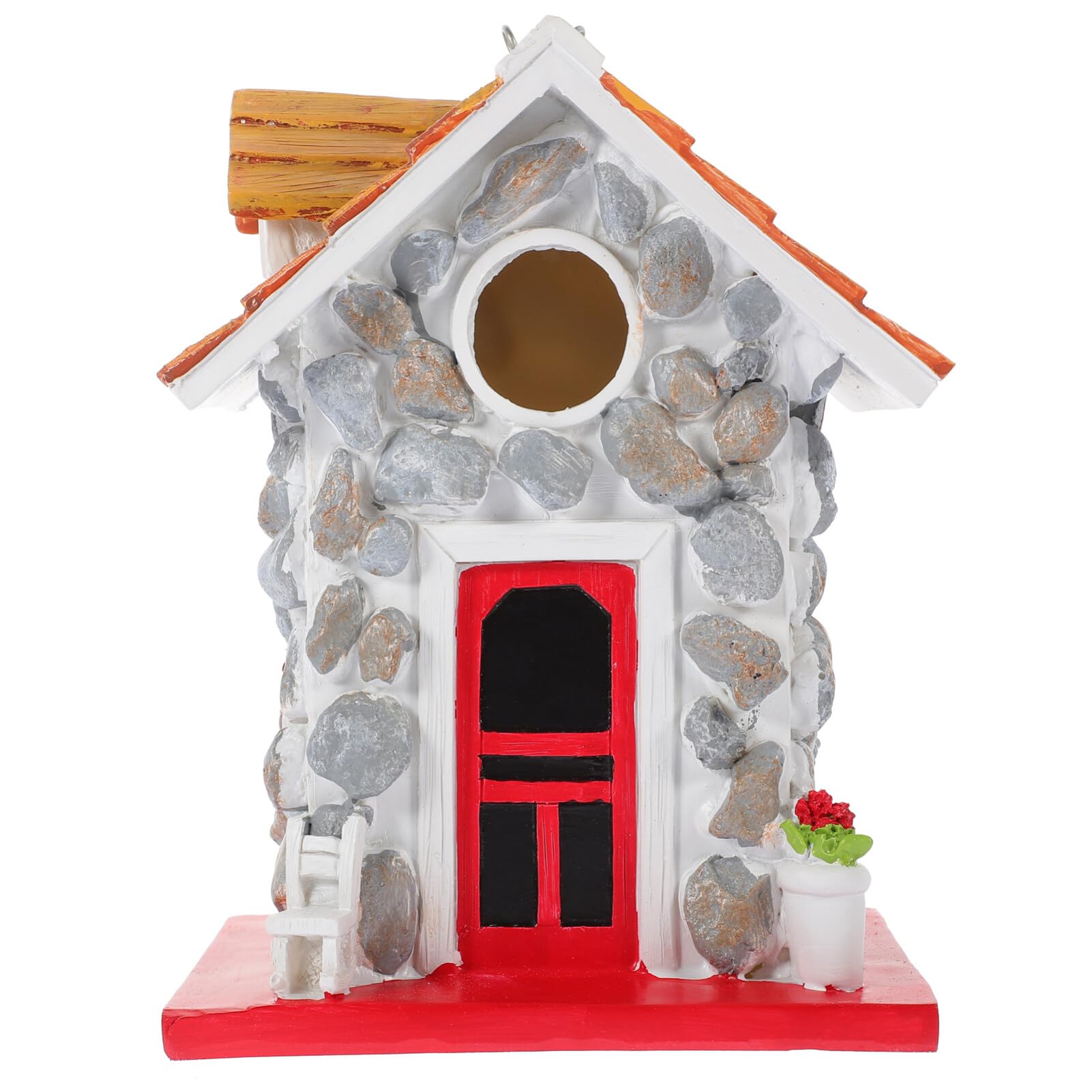 POPETPOP Casa para Pájaros: Colgante de Piedra Resistente para Colibríes Comedero para Pájaros Cajas Decorativas para Pájaros Al Aire Libre Estatua Decoración de Casa para Amantes de Los
