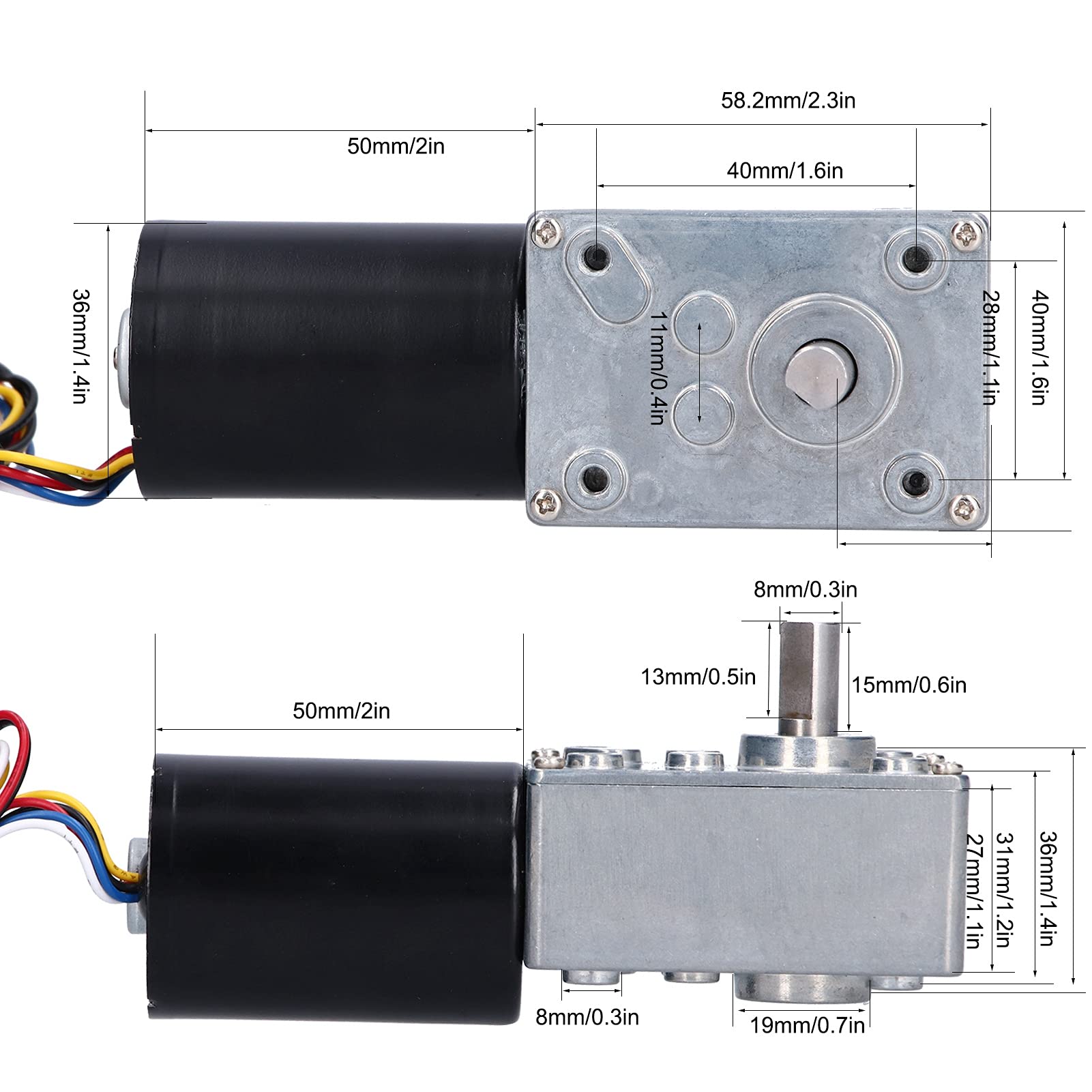Fafeicy Bürstenloser DC-Getriebemotor 5840-3650 12V 14 U/min Hohes (8RPM)