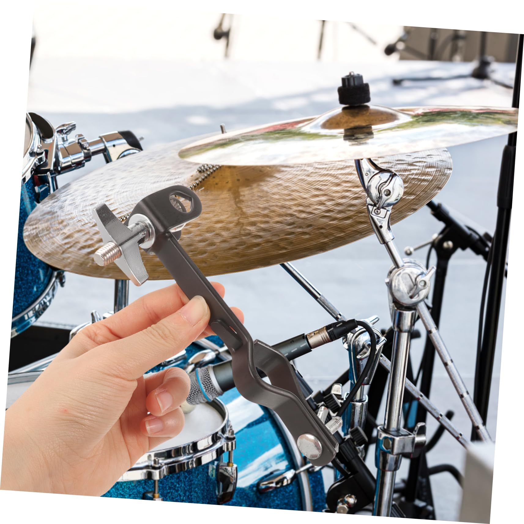 BESPORTBLE Drum Cowbell Mounting Clamp Bracket Ergonomic Percussion Holder for Secure Placement Easy Installation for All Skill Levels Versatile Connection Options High Stand Design for Daily