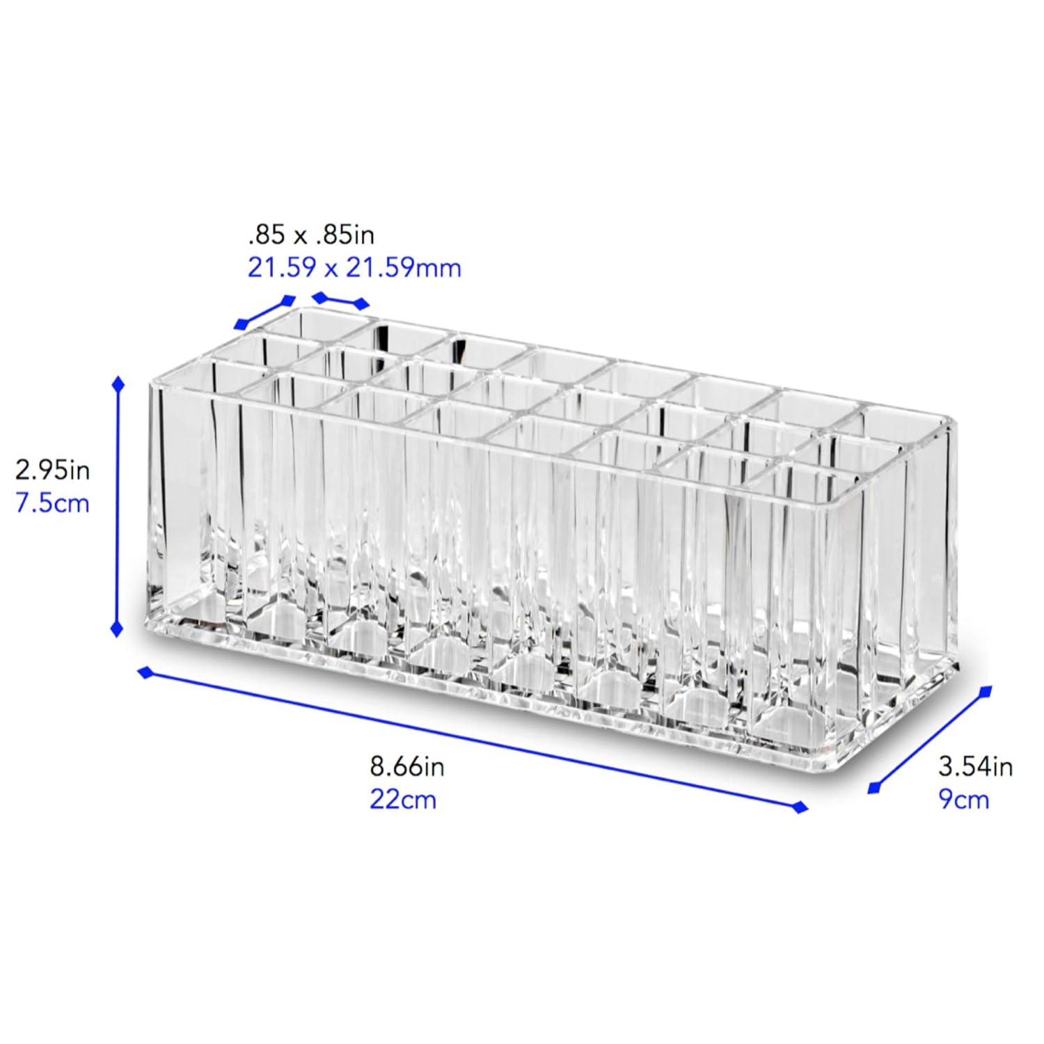 byAlegory Acrylic Lipstick & Acrylic Lip Gloss Organizer 48 Space Beauty Cosmetic Storage - Clear