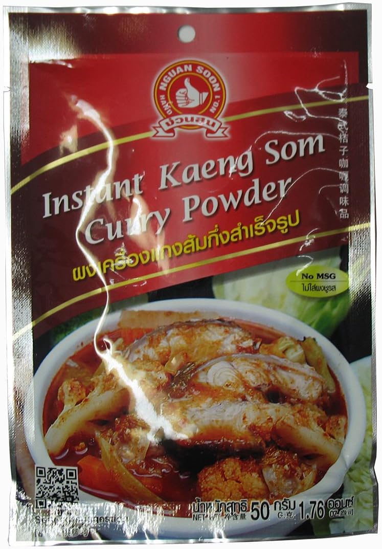 Instant Kaeng Som Curry Powder Net Wt. 50g. No MSG (1 Packet Serving for 2-3)