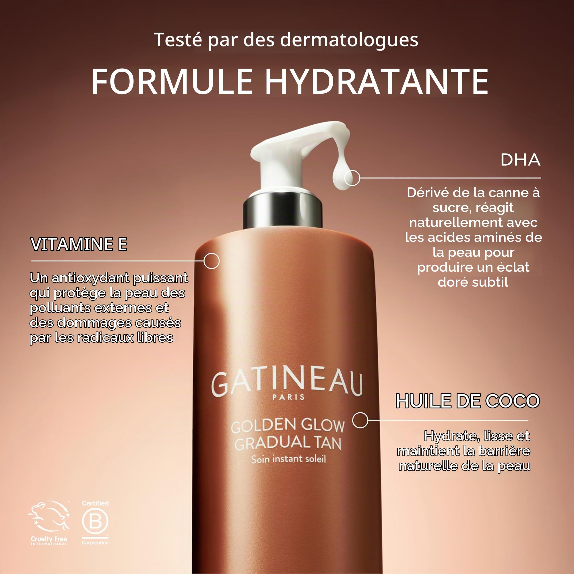 Gatineau Soin Corps Instant Soleil Auto-Bronzant, 400 ml