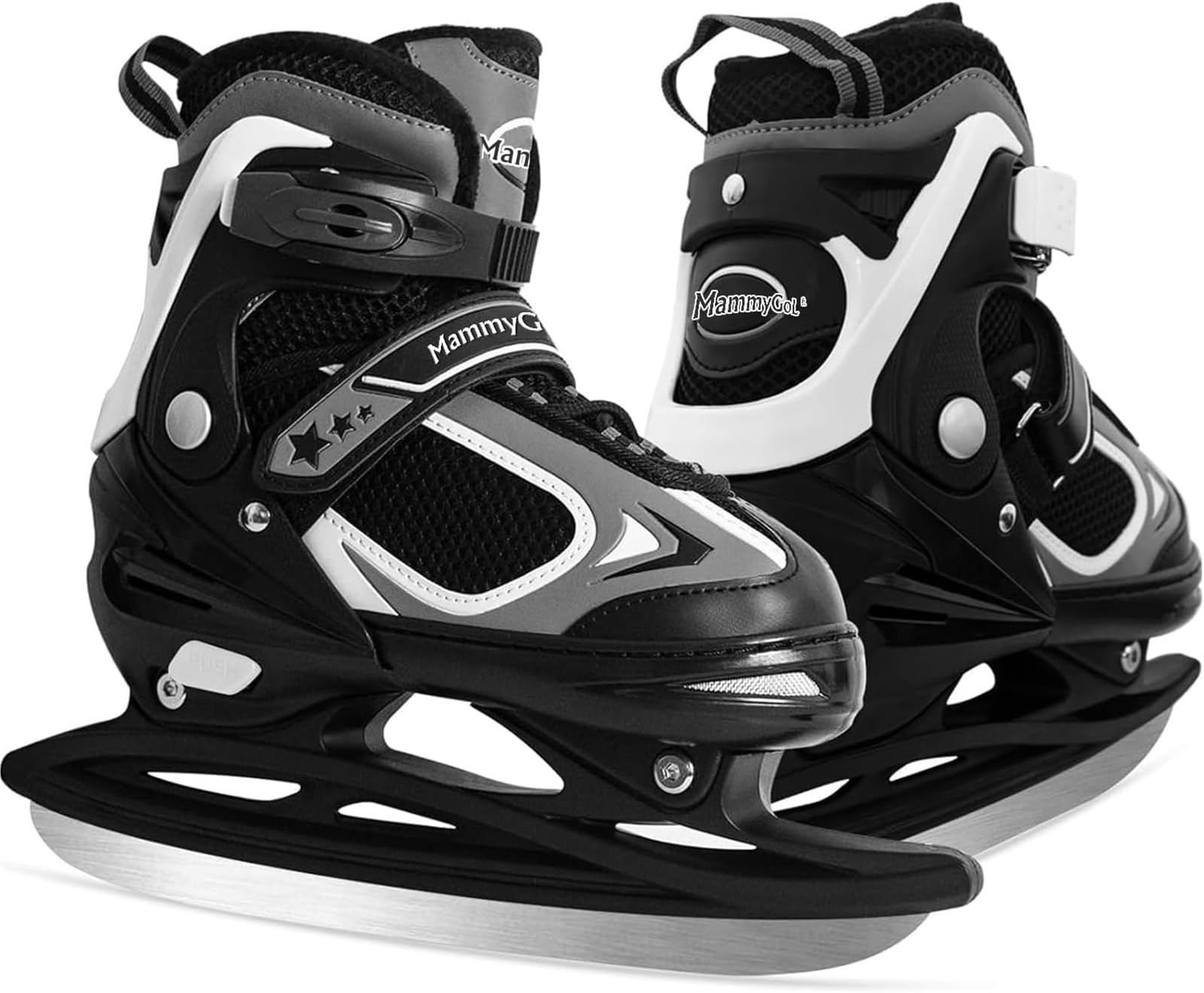 Adjustable Ice Skates for Kids Youth Tean Hockey Lace-Up Boys or Girls Ice Skate for Beginner Age 4-12 Blue Black Teal Green