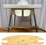 High Chair Footrest, Natural Bamboo Wooden Footrest Compatible with IKEA Antilop High Chairs Accessories, Adjustable HighChair Foot Rest