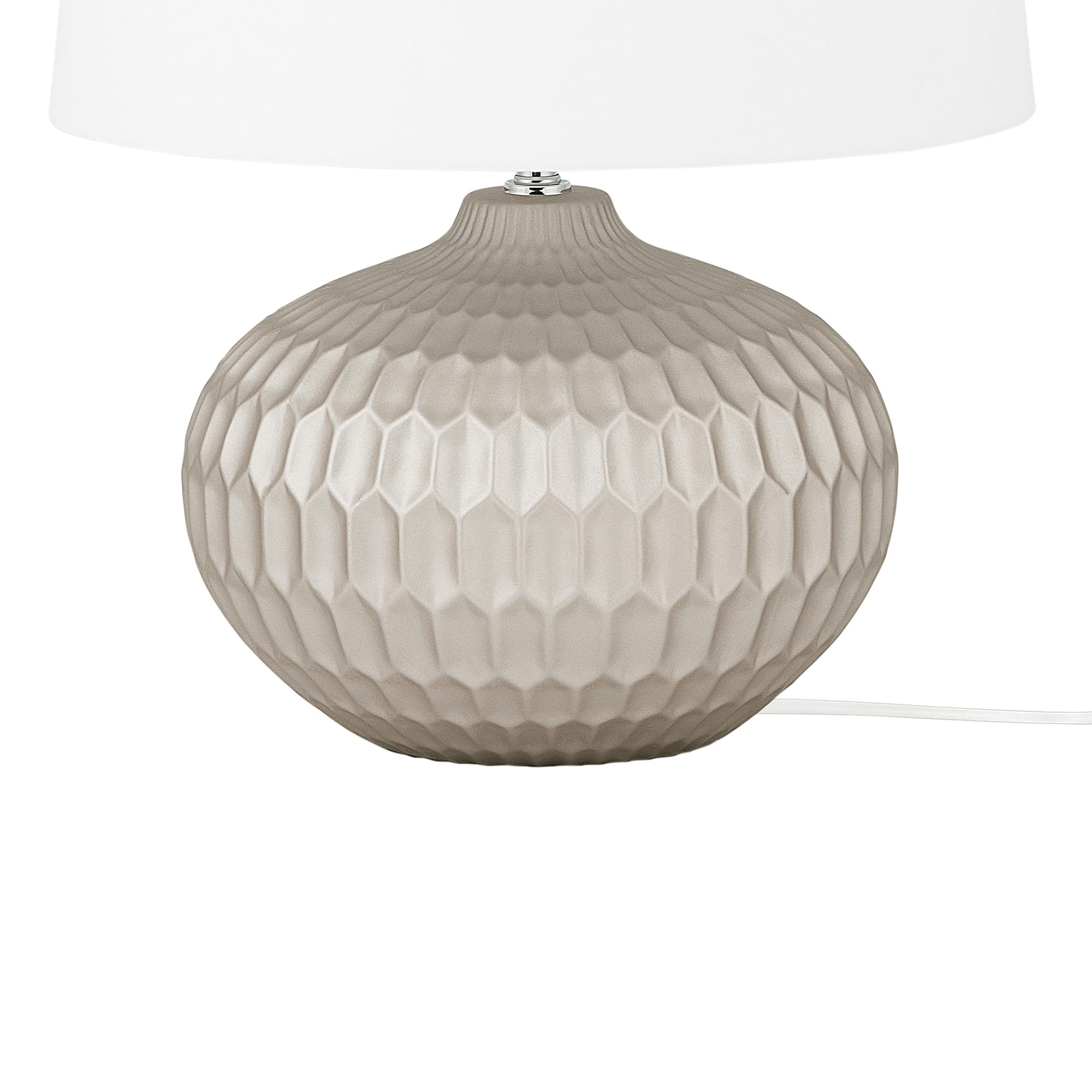 Beliani Glamouröse Tischlampe Polyester/Keramik gold Pirita