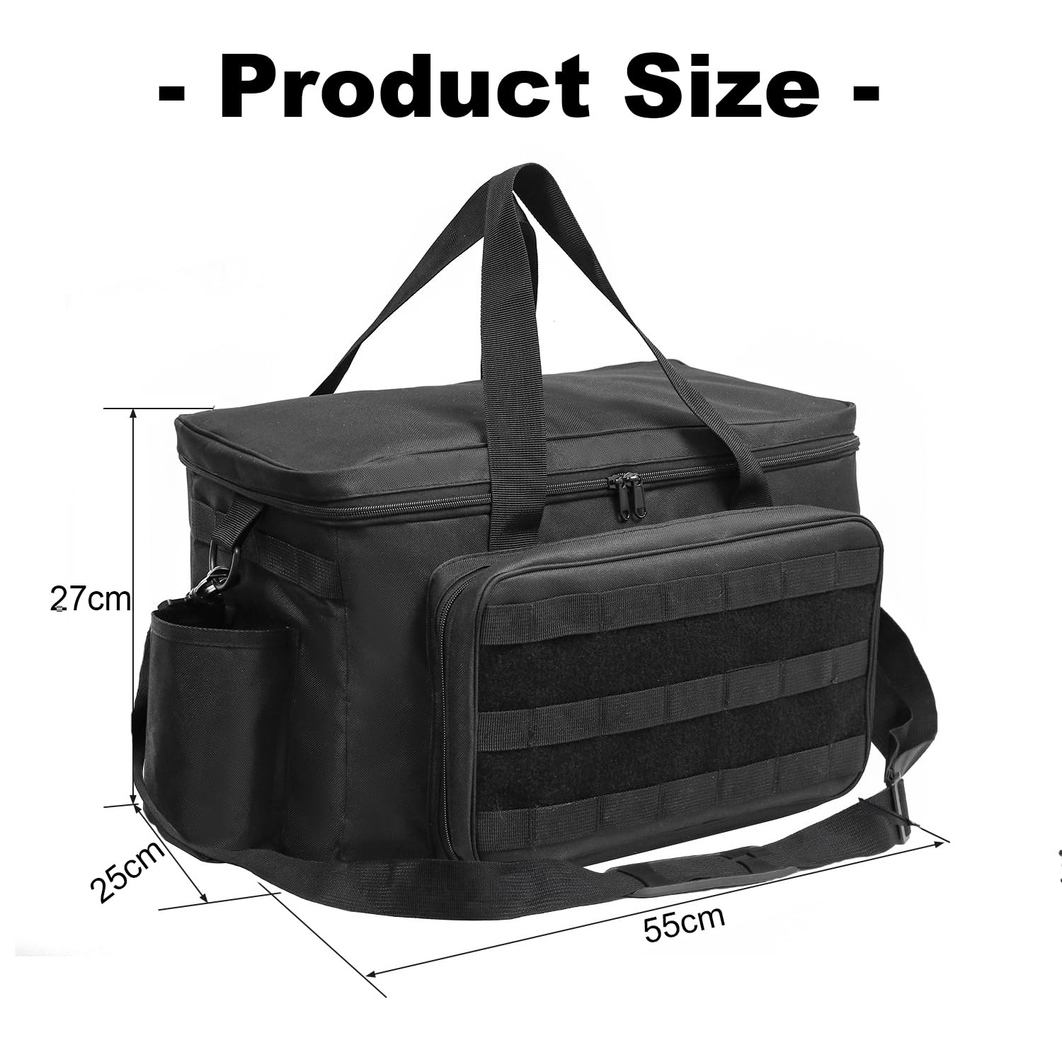 Einsatztasche Polizei，Range Bag，Organizer Auto-Vordersitz-Organizer Passend für Beifahrersitz,Reisetasche Militär mit Fach,Multifunktionale Arbeitstasche, Taschen & Laptop Fach,Schwarz