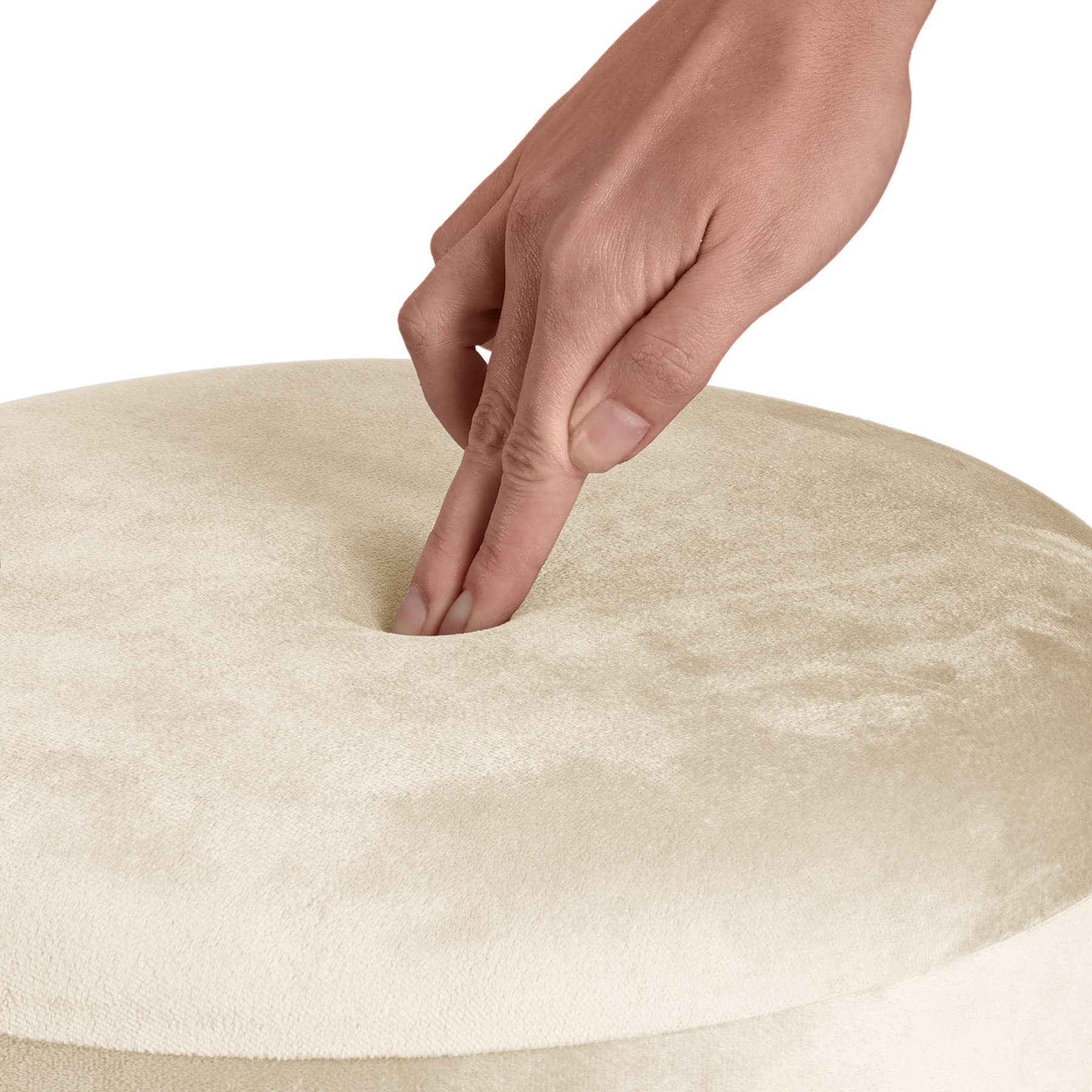 TecTake® Storage Stool With Soft Velvet-Look Cover & Golden Steel Base - View #5