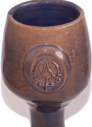 Miniatura 5 de Holy Land Market Cáliz de comunión de copa de vino bíblica Terra Cotta