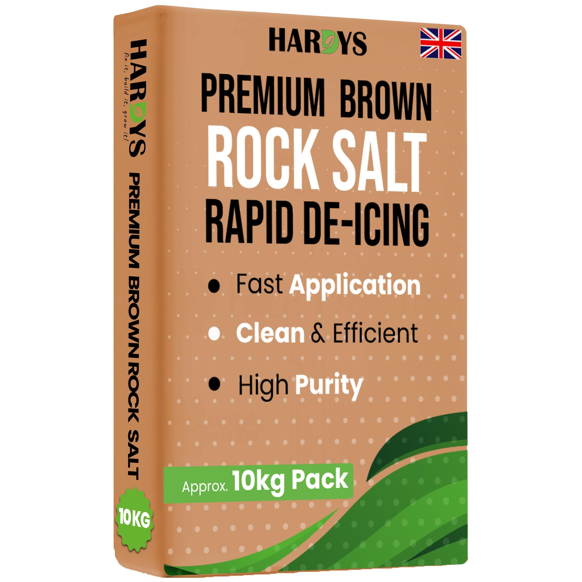 Hardys Brown Bag Of Grit Rock Salt, 20Kg | Fast-Acting On Ice & Snow, Rock Salt For Weeds, De-Icing Driveway, Path, Road | Pure Deicer With Minimal Residue
