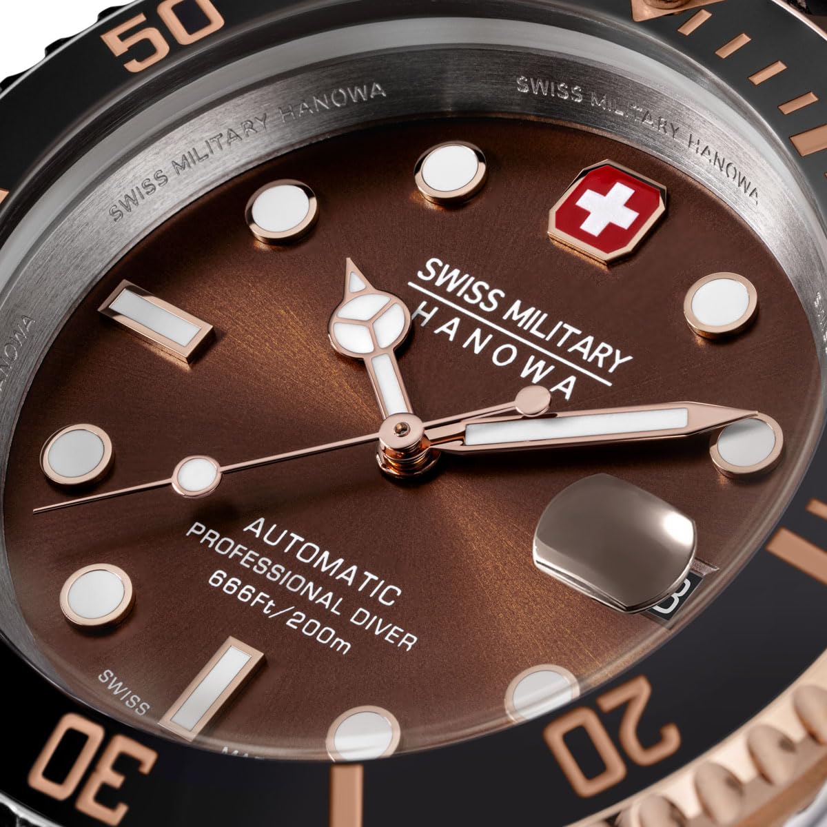 Swiss Military Hanowa Herren Automatikuhr Sealord Professional Diver 41 MM Durchmesser Datum Saphirglas