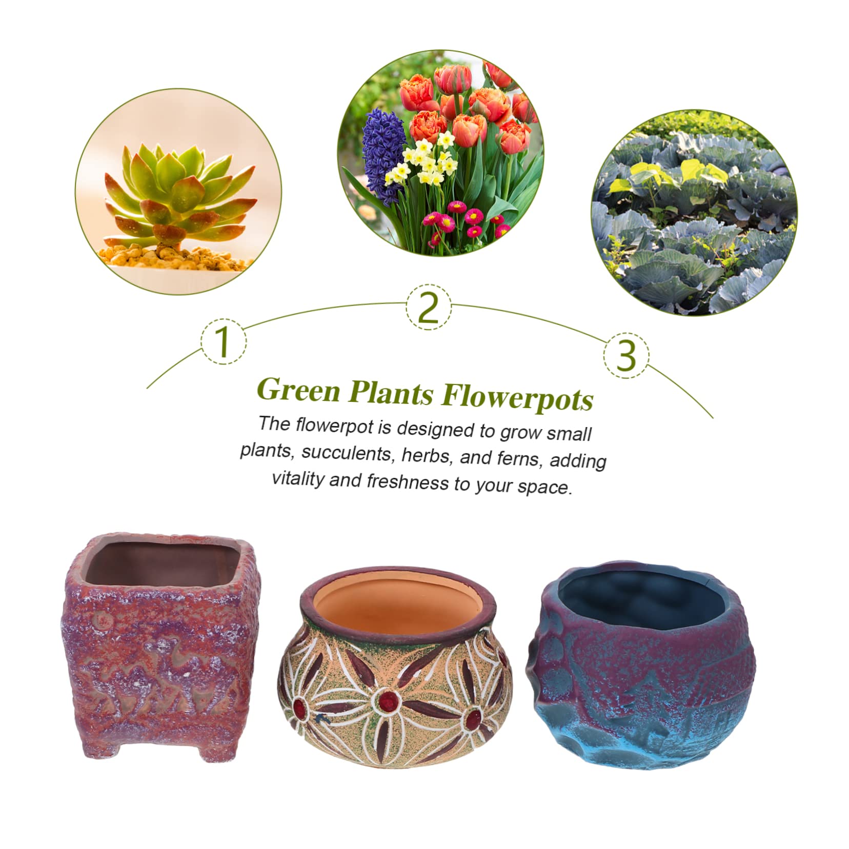 ibasenice 5pezzi Vasi per Piante Grasse in Ceramica Vasi da Fiori Piccoli per Bonsai Fioriera in Ceramica per Balcone Giardinaggio Domestico Decorazioni per Casa