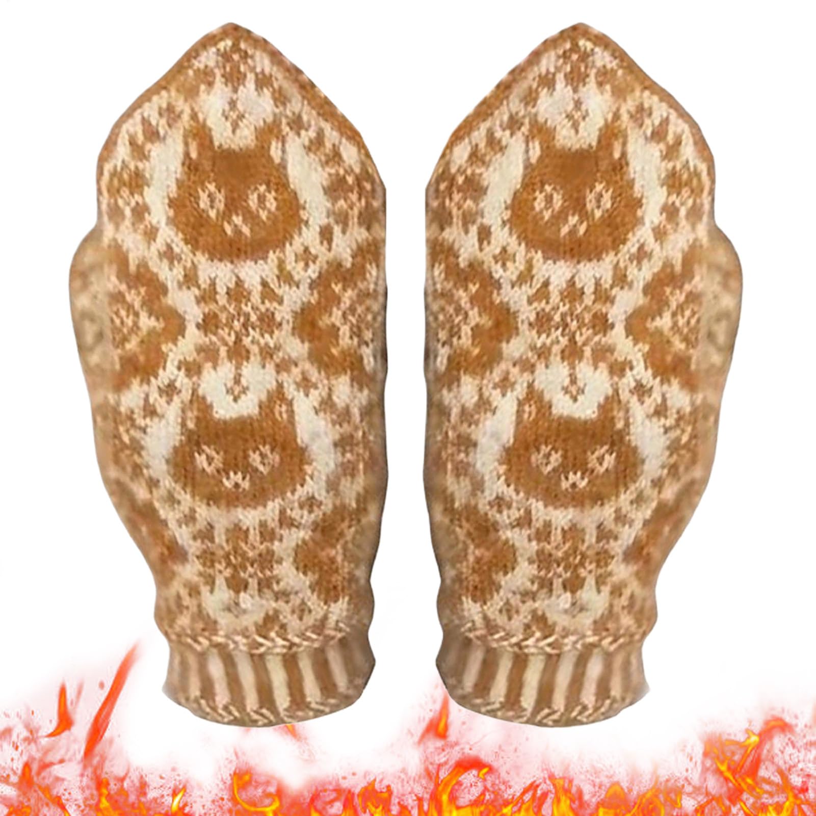 Guantes de punto con diseño de gato para mujer, ropa de punto suave de invierno 8