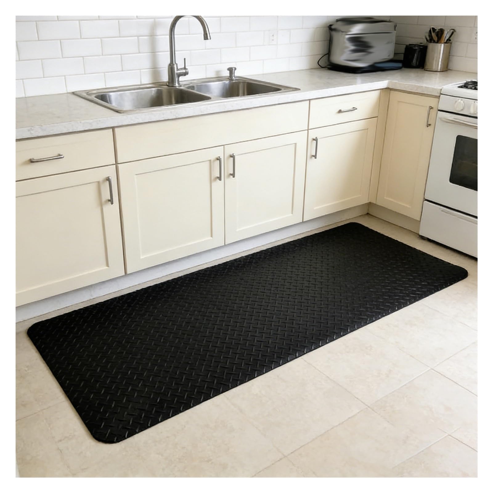 Tapis anti-fatigue pour cuisine et poste de travail, tapis de sol ergonomique antidérapant, soutien de sécurité pour les douleurs aux jambes et au dos
