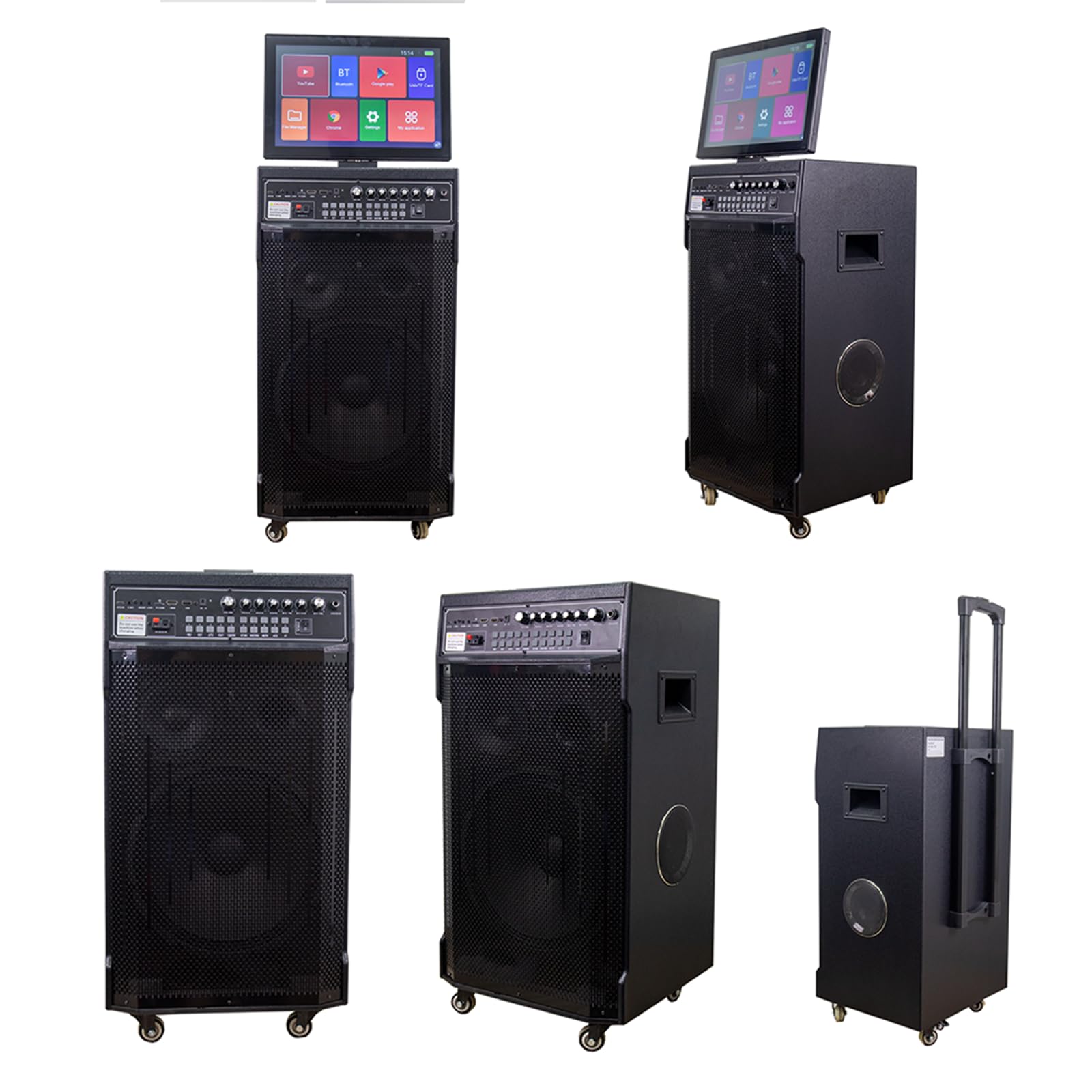 Máquina de Karaoke de 14.4" con Pantalla táctil | Sistema de PA portátil con 2 micrófonos inalámbricos | Altavoz WiFi Bluetooth para Fiesta al Aire Libre en casa |Sistema Android 40-400W